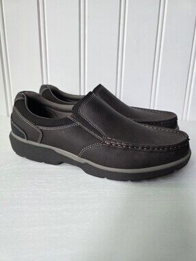 Dr. Scholl's Manory Shoe Faux Leather Slip On Casual Shoe Brown Mens Size 12W